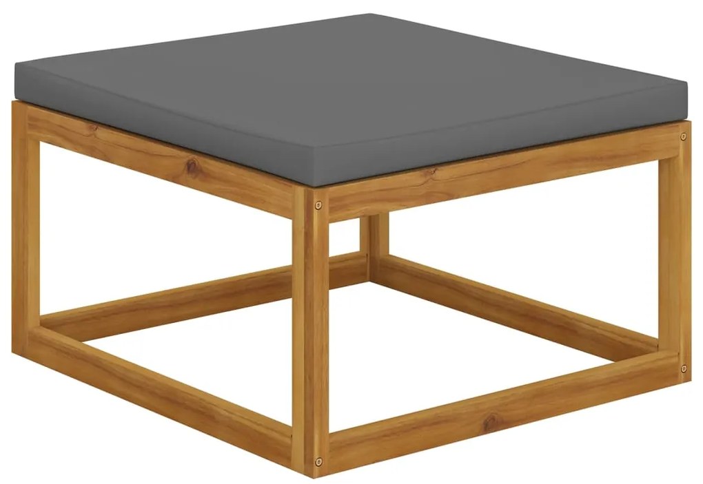 6 pcs conj. lounge jardim c/ almofadões madeira acácia maciça