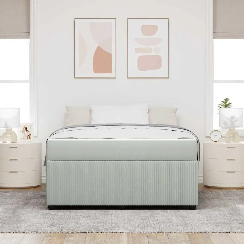 Estrutura de cama com colchão Cinzento-claro 160 x 200 cm