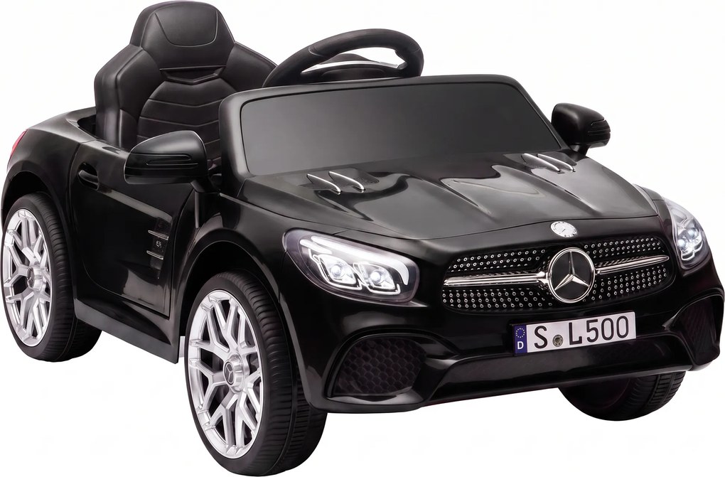 AIYAPLAY Carro Elétrico Infantil Mercedes-Benz SL500 12V com Comando à Distância 2,4 GHz, 2 Motores, Suspensão e Arranque Suave, Preto | Aosom Portugal