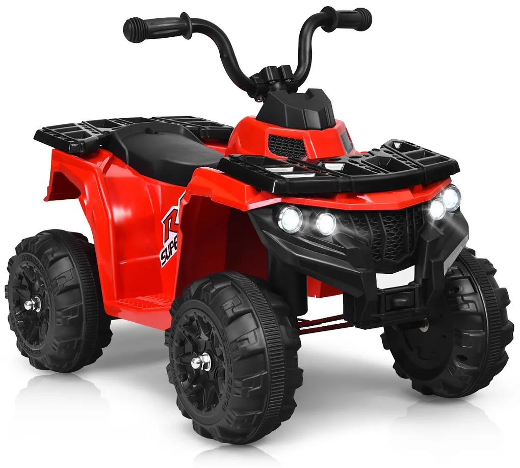 Moto 4 eletrica para crianças Quadriciclo elétrico brinquedo com bateria de 6 V MP3 holofotes USB volume ajustável vermelho