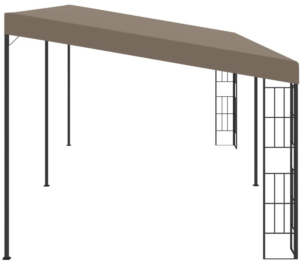 Gazebo de montagem na parede 6x3 m tecido cinzento-acastanhado