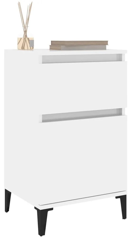 Mesas de cabeceira 2 pcs 40x35x70 cm branco brilhante