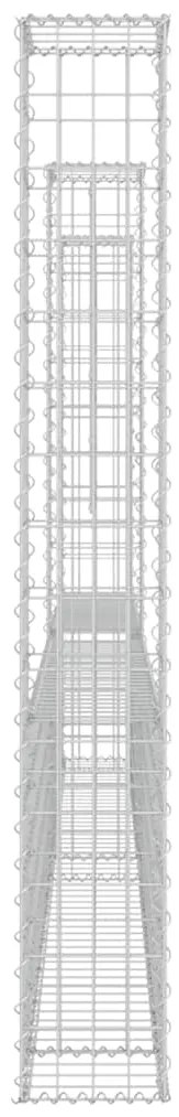 Cesto gabião em forma de U c/ 3 postes 260x20x150 cm ferro