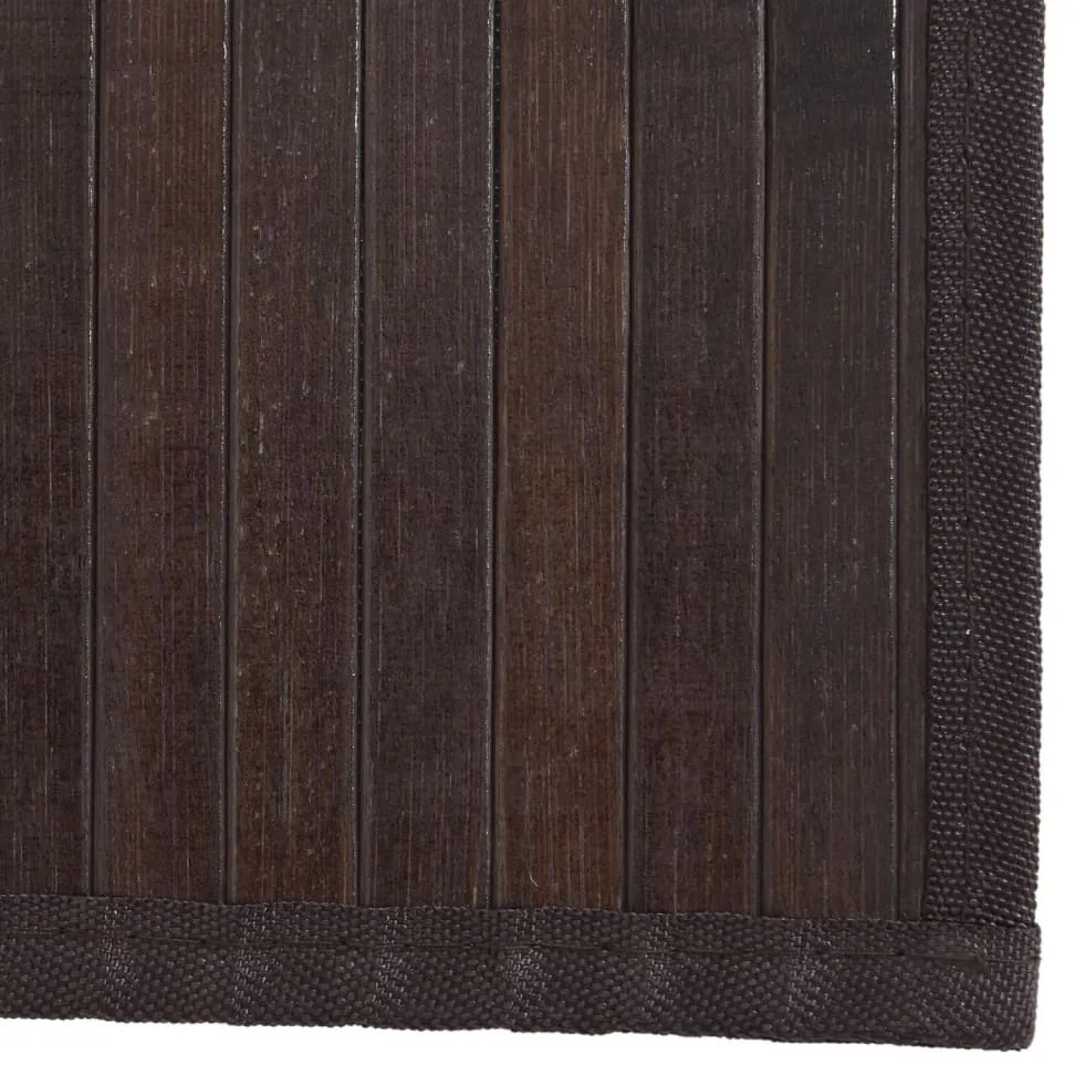 Tapete retangular 80x400 cm bambu castanho-escuro