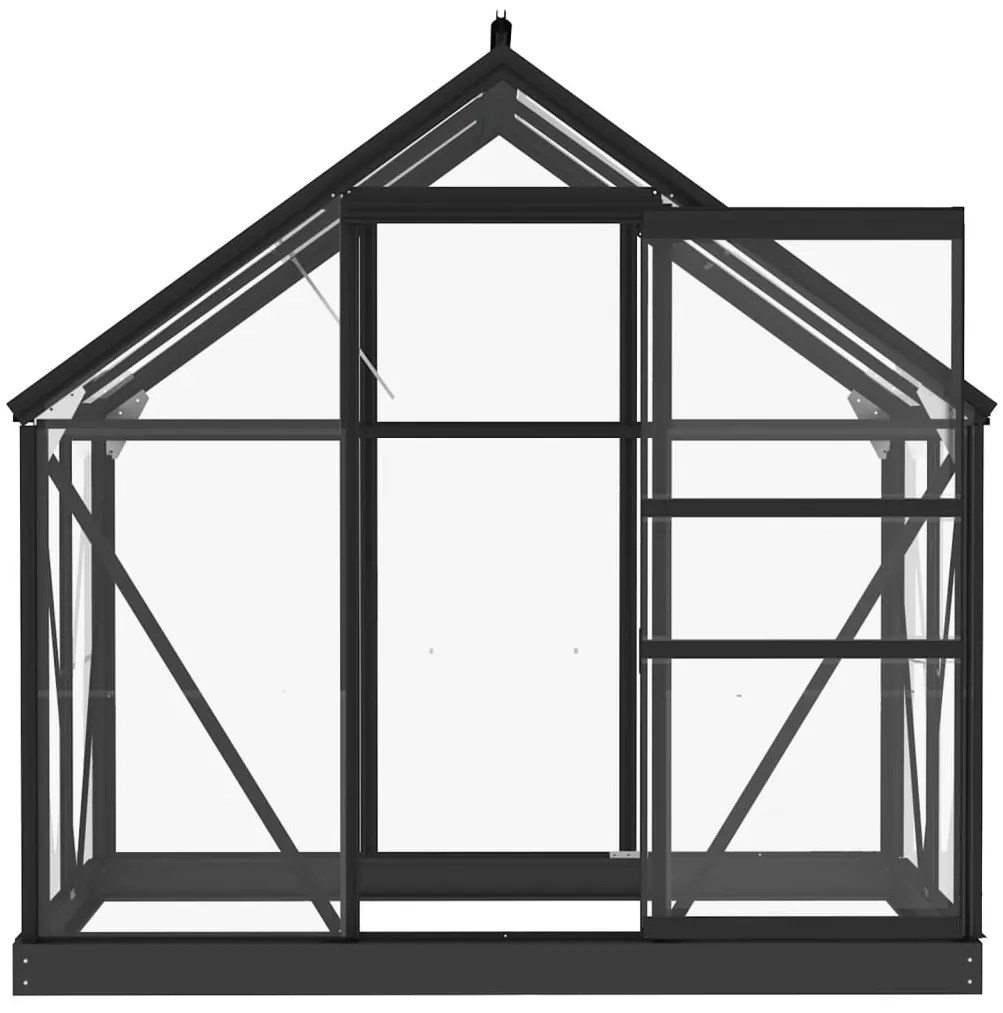 Estufa 155x103x191 cm alumínio e vidro antracite