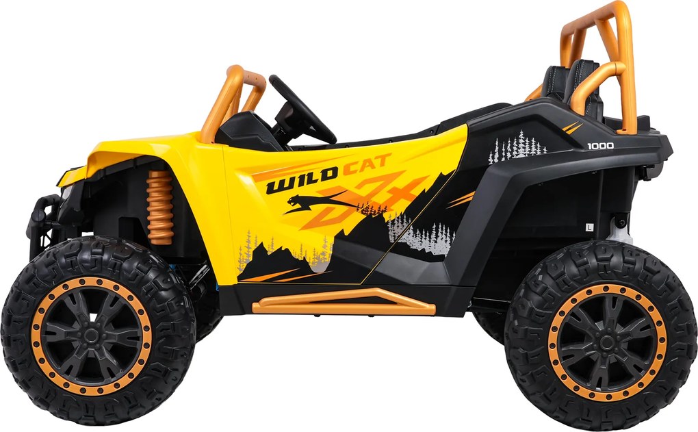 Buggy elétrico para Crianças 24V, 4x4 Arctic Cat WILDCAT XX, 2 Lugares Rodas Espuma EVA, assento couro Amarelo