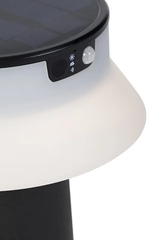 Lâmpada de exterior preta com LED e dimmer IP55 solar - Felice Moderno