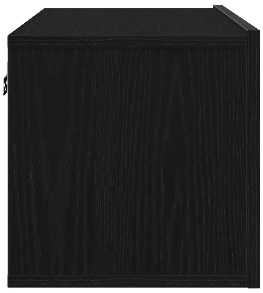 Armários de parede para TV (Conjunto de 2) - Carvalho Preto, 80x30x30