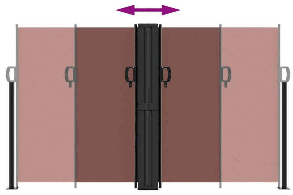 Toldo lateral retrátil 140x600 cm castanho
