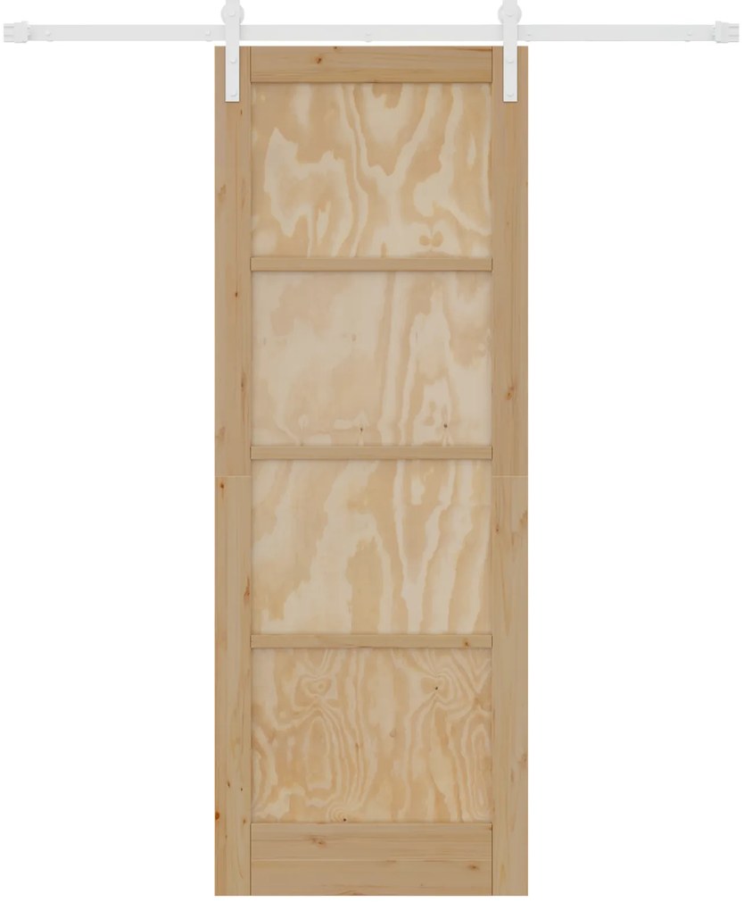 Porta Deslizante vidaXL com Conjunto de Ferragens 78x211 cm Madeira Só