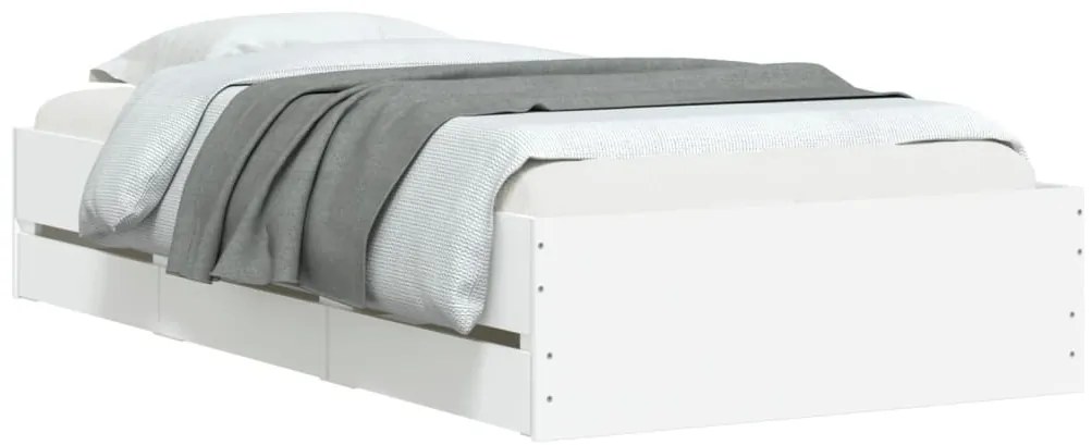 Estrutura cama c/ gavetas 90x190 cm derivados de madeira branco