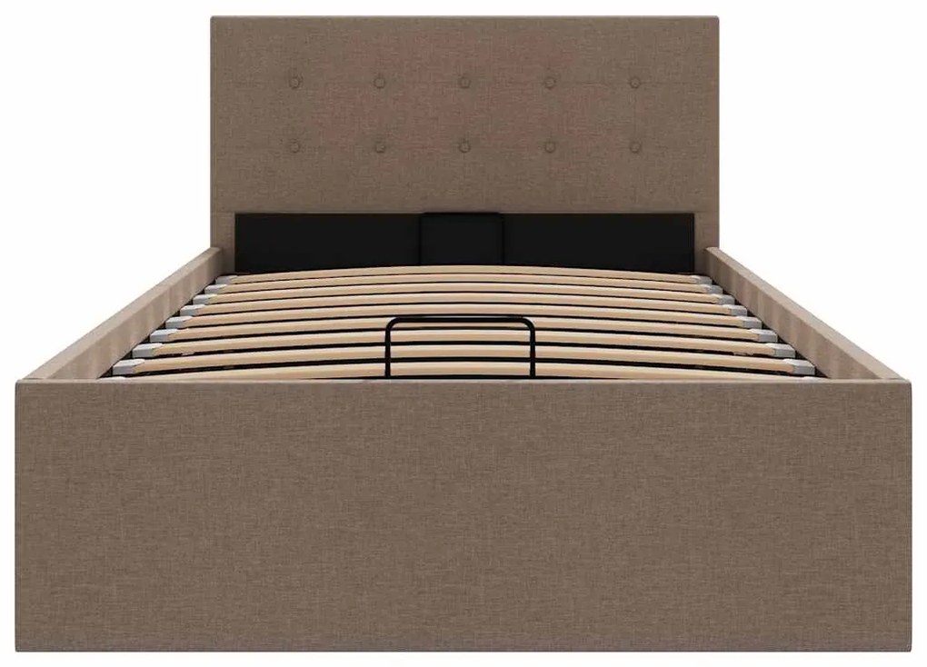 Cama hidráulica c/ arrumação 100x200cm tecido cinza-acastanhado