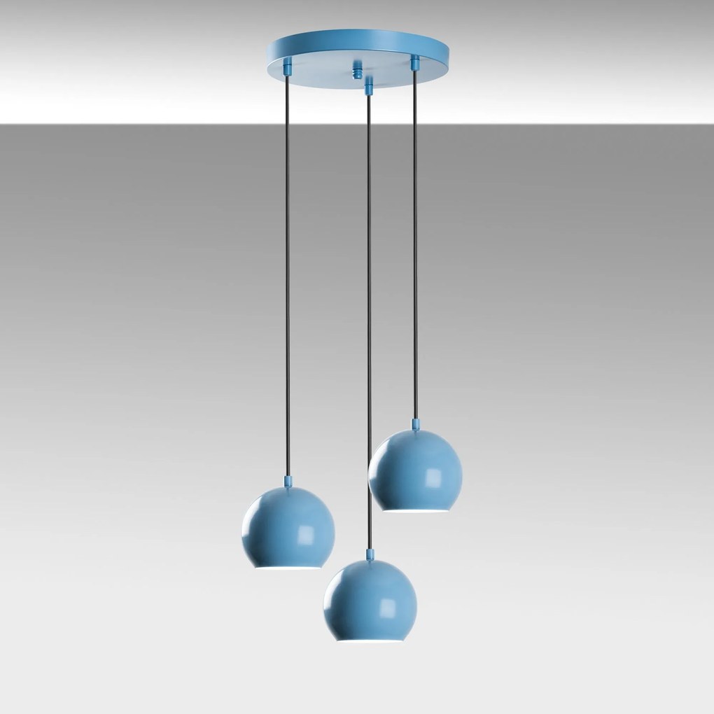 Candeeiro Suspenso Top – Azul Claro – Diâmetro 45 cm