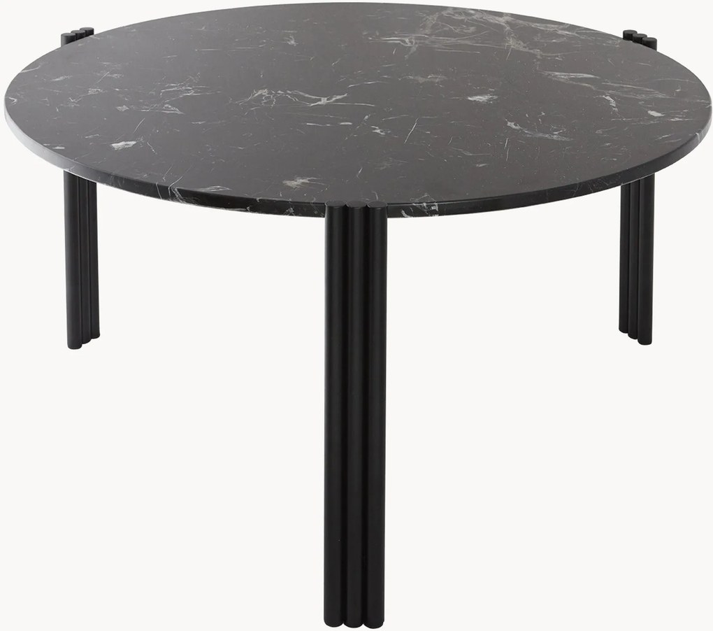 Mesa de centro redonda com tampo em mármore Tribus