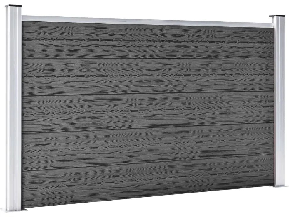 Conjunto de painéis de vedação WPC 353x105 cm preto