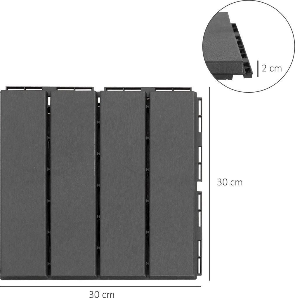 Conjunto de 9 Estrados 30x30 cm com Área de 0,81 m² para Exterior e Interior Estrados com Sistema Clique com Superfície Antiderrapante para Balcão Ter