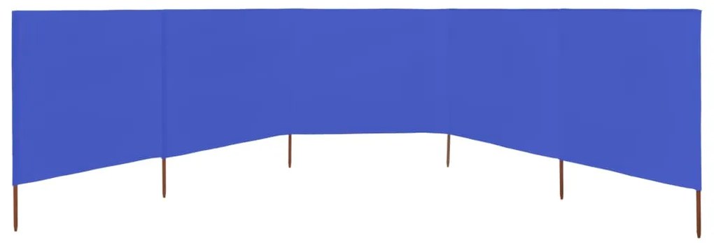 Para-vento com 5 painéis em tecido 600x160 cm azul-ciano