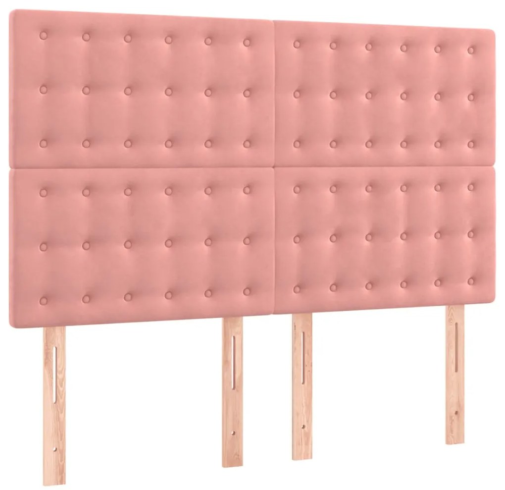 Cama com molas/colchão 140x190 cm veludo rosa