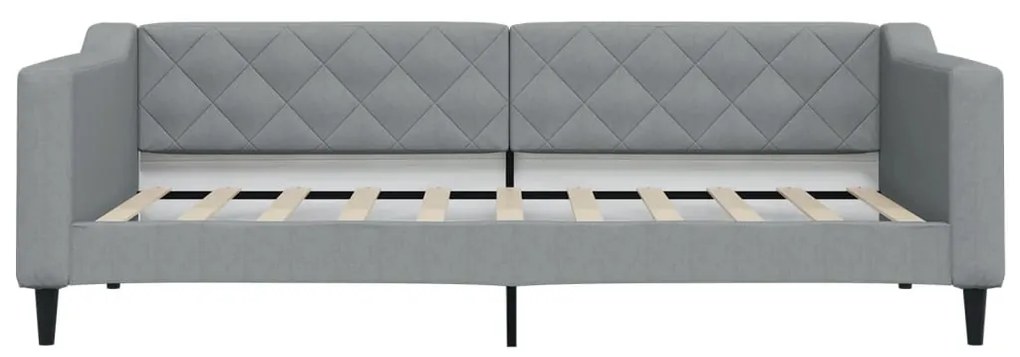 Sofá-cama com colchão 90x190 cm tecido cinzento-claro