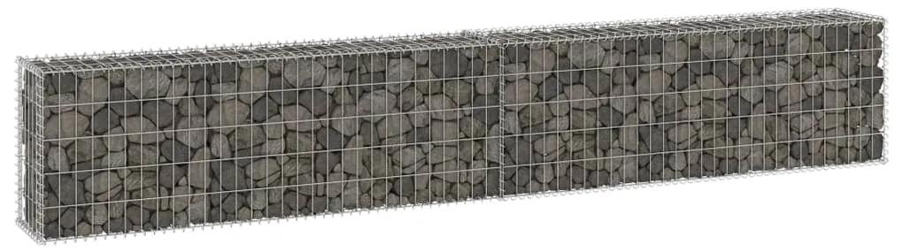 147820 vidaXL Muro gabião com tampas aço galvanizado 300x30x50 cm
