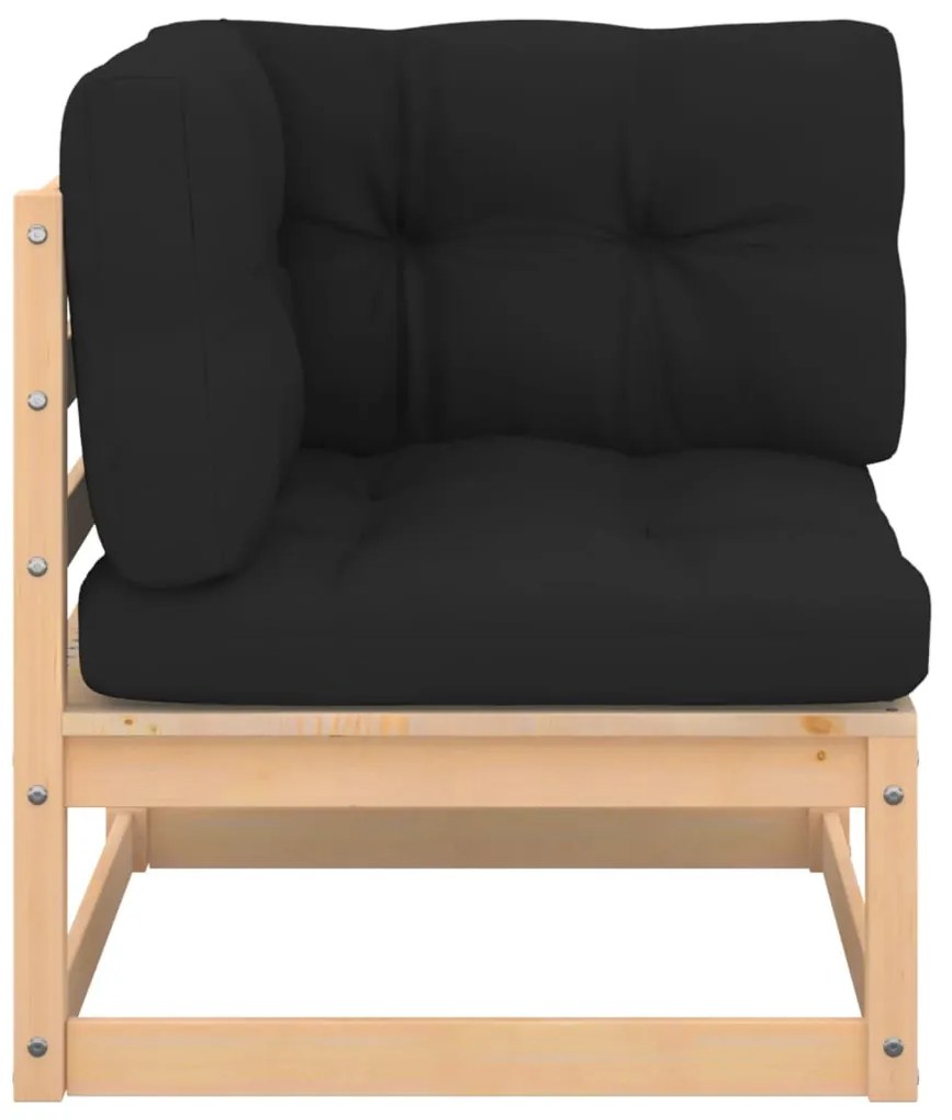 6 pcs conjunto lounge de jardim c/ almofadões pinho maciço
