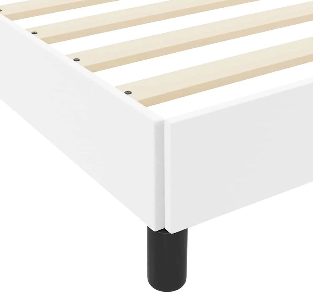 Cama Outros Branco Puro 160 x 200 cm Couro sintético