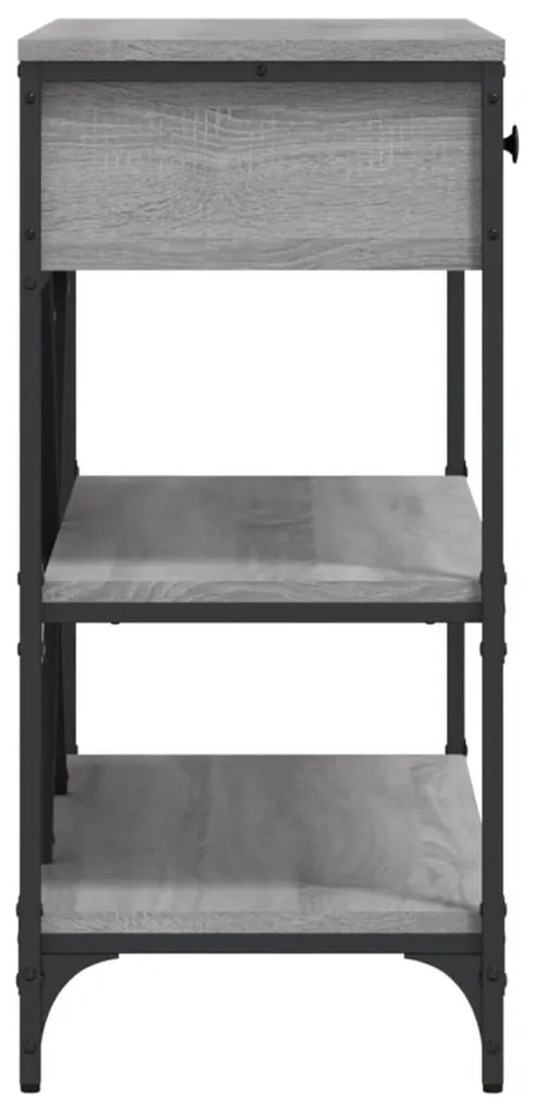Mesa consola gavetas/prateleiras deriv. madeira cinzento sonoma