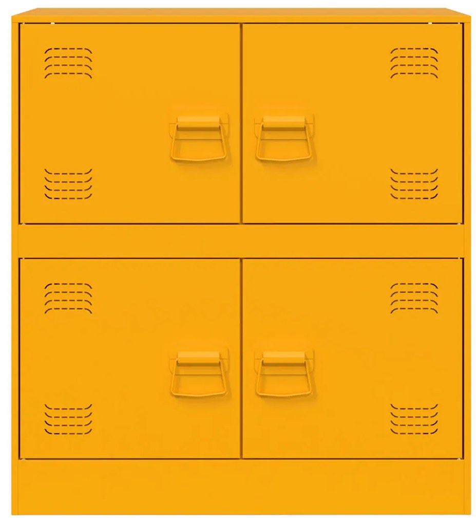Aparador 67x39x73 cm aço amarelo mostarda