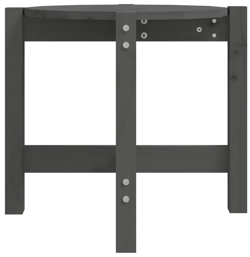 Mesa de centro Ø 52,5x45 cm madeira de pinho maciça cinzento
