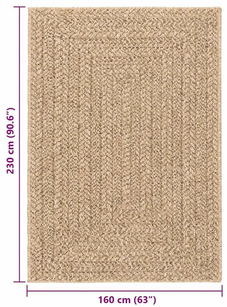Tapete ZIZUR bege 120x170 cm aspeto de juta interior e exterior