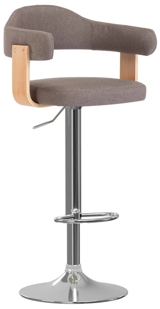 Bancos de bar 2 pcs tecido e madeira curvada cinza-acastanhado