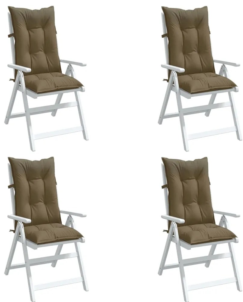 vidaXL Almofadões p/ cadeiras altas 4 pcs mesclado tecido cinza-acas.