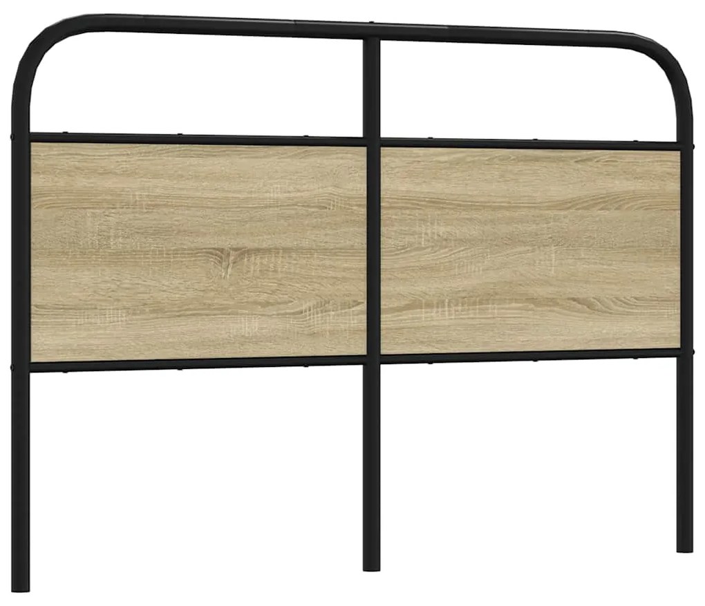 vidaXL Cabeceira de cama 120 cm derivados madeira/aço carvalho sonoma