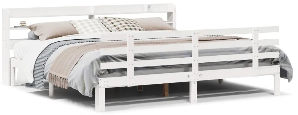 vidaXL Estrutura de cama c/ cabeceira sem colchão 200x200 cm branco