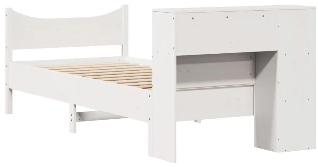 Cama sem colchão 75x190 cm madeira de pinho maciça branco