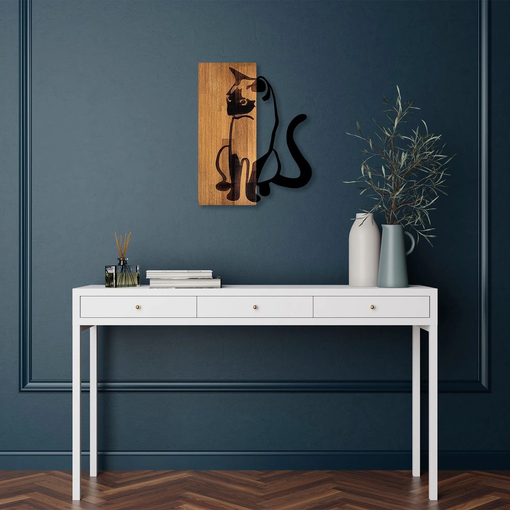 Acessório Decorativo de Parede MA – Nogueira e Preto – 47 x 58 cm