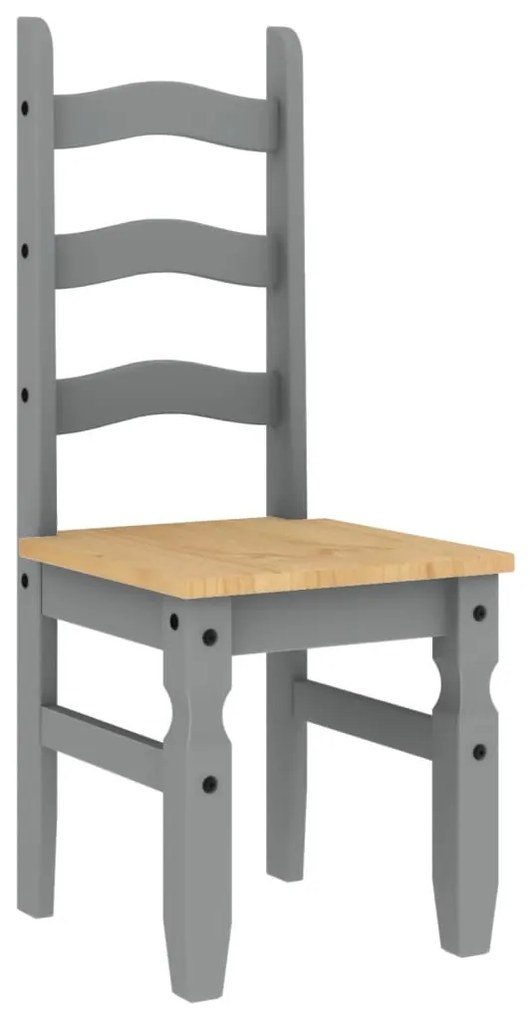 Cadeiras de jantar 2 pcs Corona 42x47x107 cm pinho maciço cinza