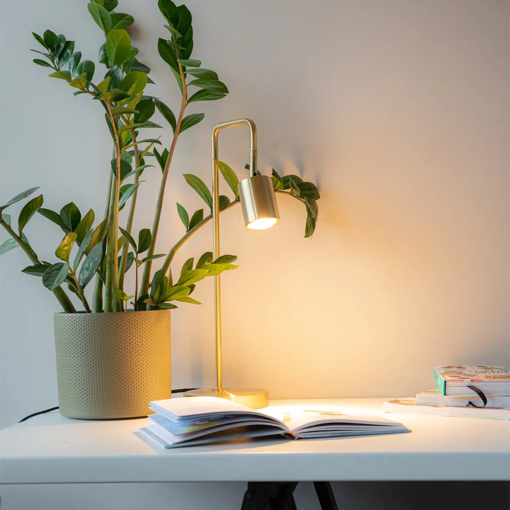 Candeeiro de mesa moderno em latão ajustável - Java