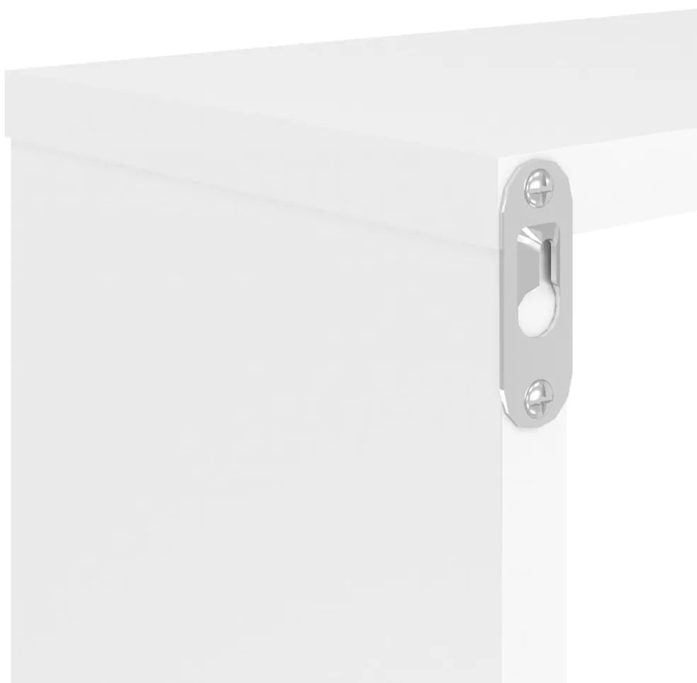 Estantes parede cúbicas 4pcs deriv. madeira 80x15x26,5cm branco