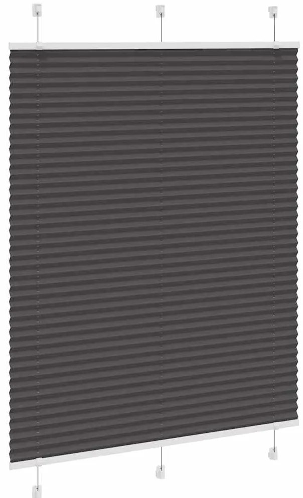 Preto Plissada Cega 110x150 cm Largura Tecido 109,4cm Poliéster