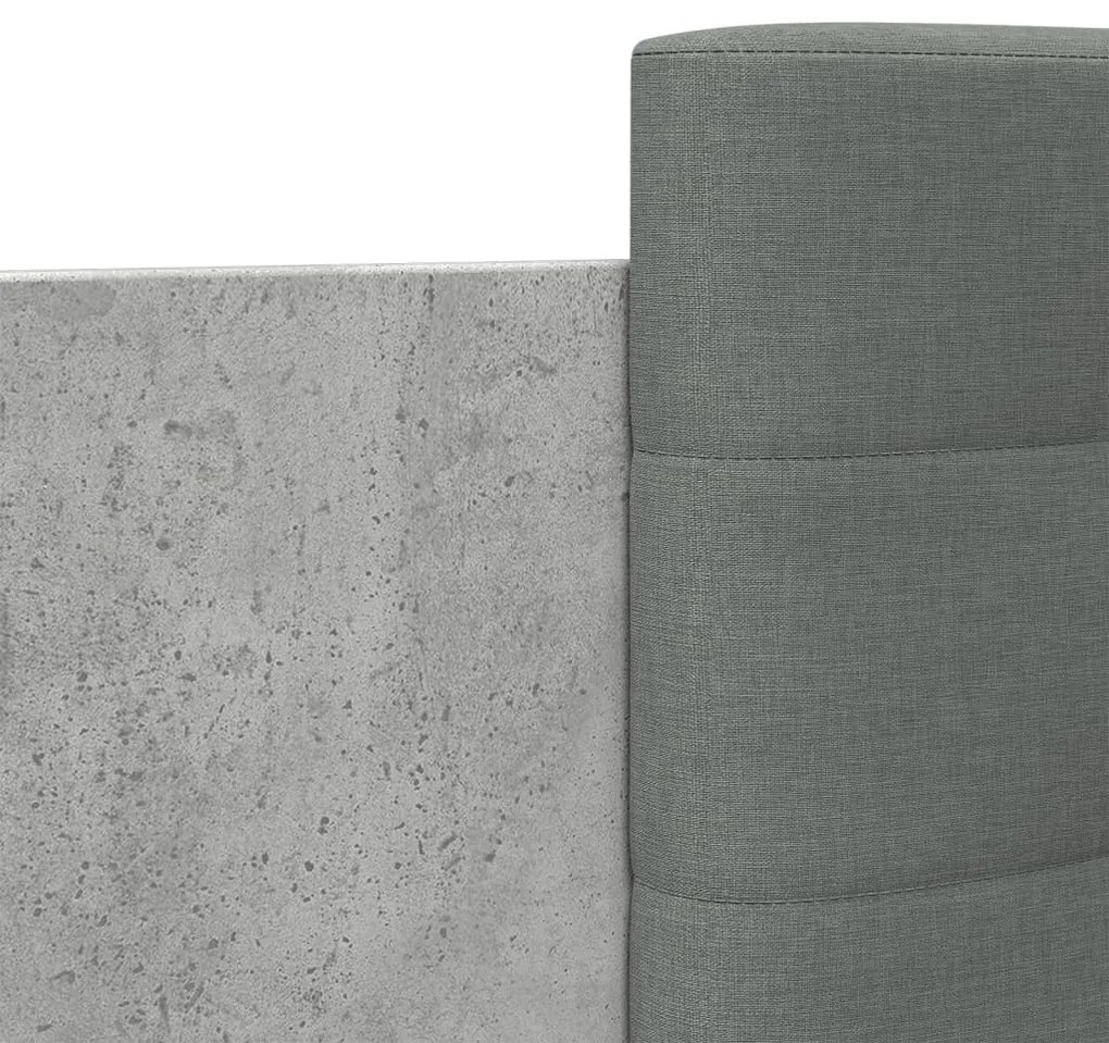 Estrutura cama c/ cabeceira/luzes LED 100x200 cm cinza cimento