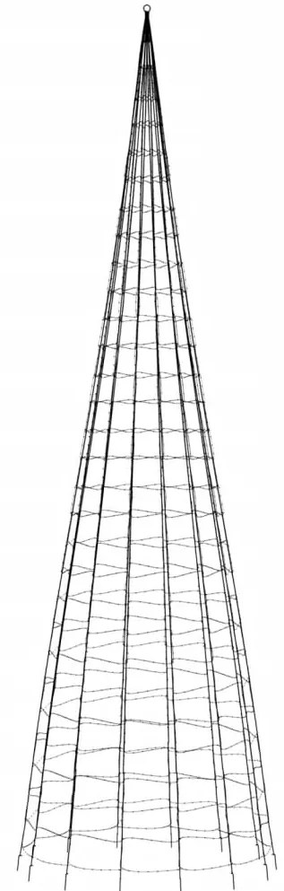 Árvore de Natal LED no mastro 3000 LEDs Branco Frio 800 cm