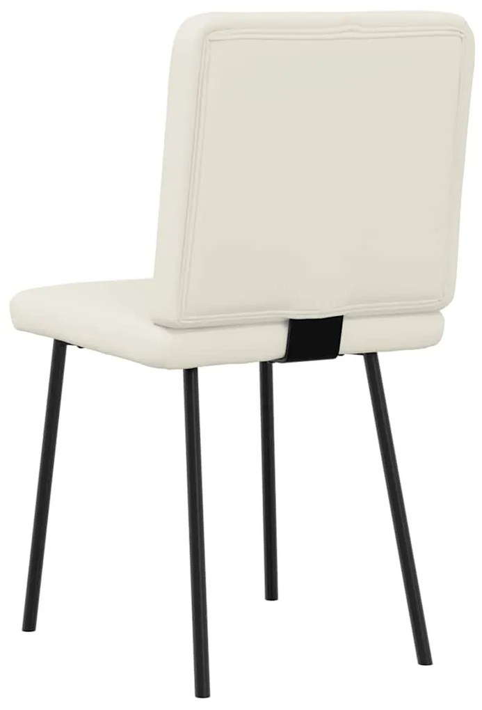 Cadeiras de jantar 2 pcs veludo cor creme