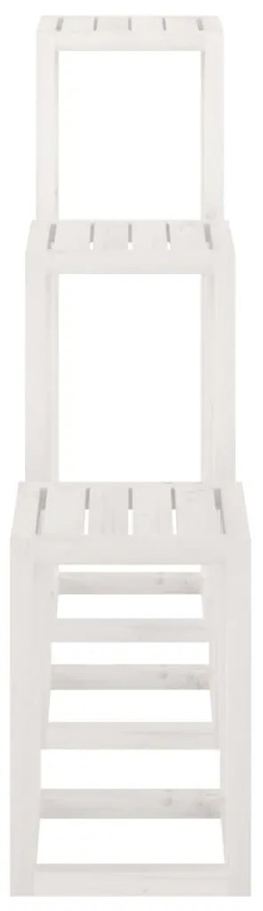 3 pcs conjunto de suporte plantas pinho maciço branco