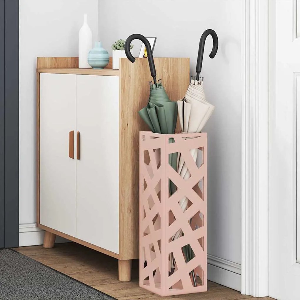 Suporte para Guarda-Chuva Rosa Metal Médio Inserções Decorativas