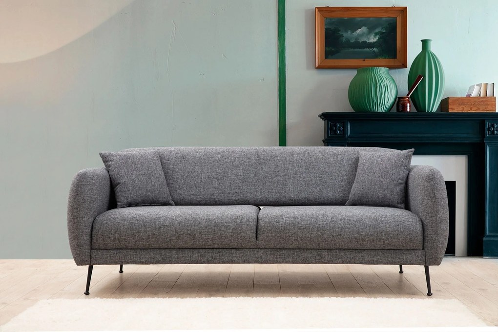 Sofá-Cama 3 Lugares Sevilla – Cinzento – 214x98x85 cm