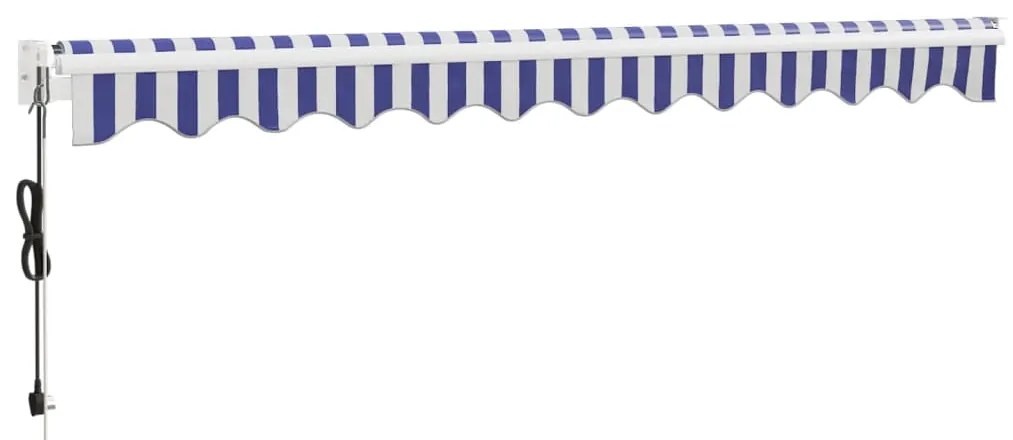 Toldo retrátil automático 3x2,5 m azul e branco