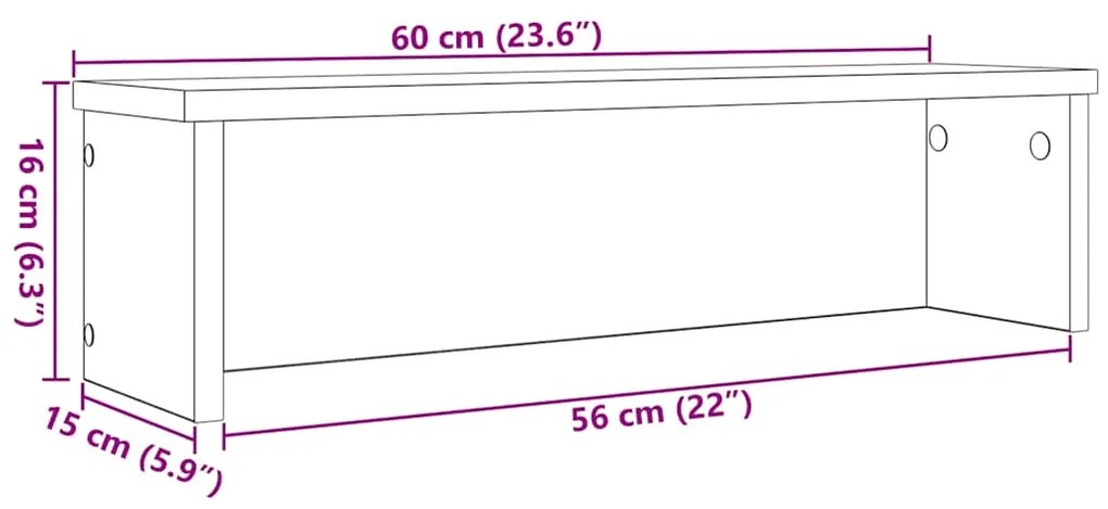 Racks de cozinha empilhável 2 pcs 60x15x16 cm cinzento sonoma