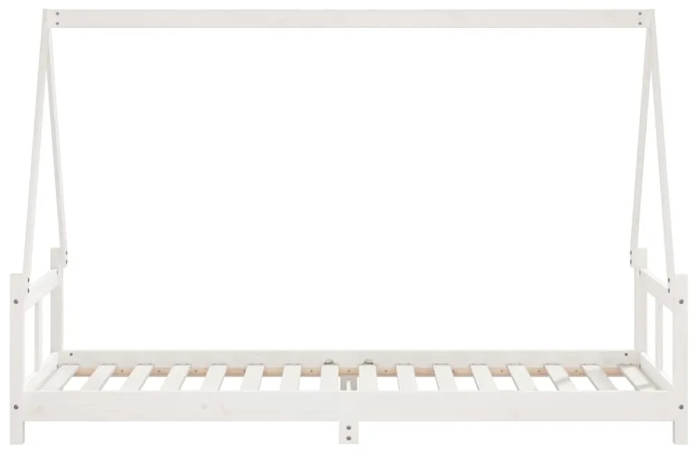 Estrutura de cama infantil 80x200 cm pinho maciço branco