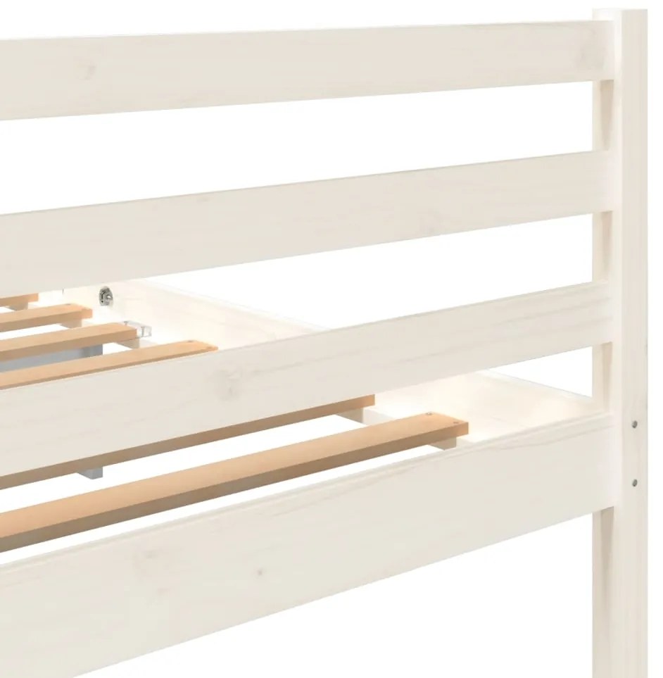 Estrutura de cama 200x200 cm madeira de pinho maciça branco